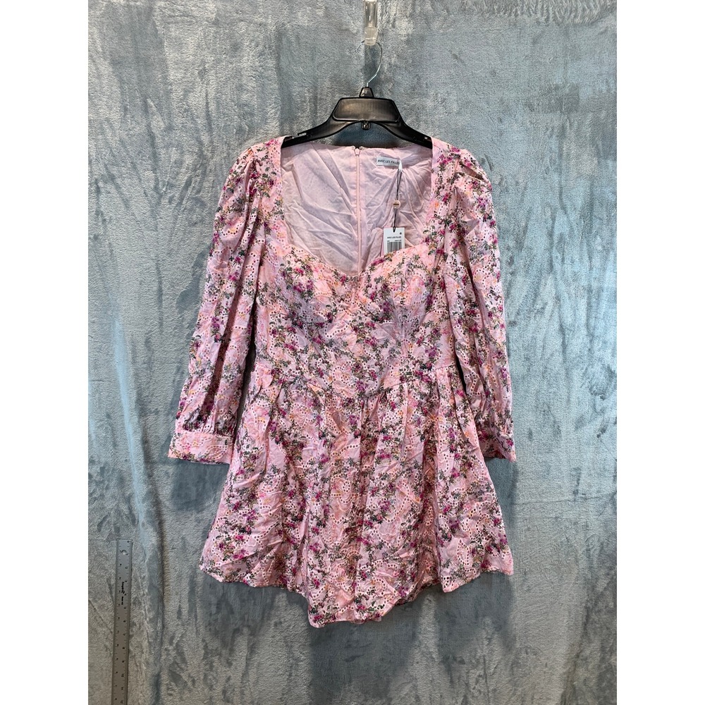 Avec Les Filles Antoinette Floral Eyelet Mini Dress Pink Multi Size 10 NEW